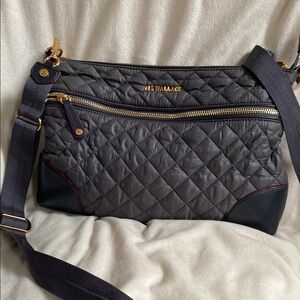 MZ Wallace Gray Quilted Crossbody Bag EUC